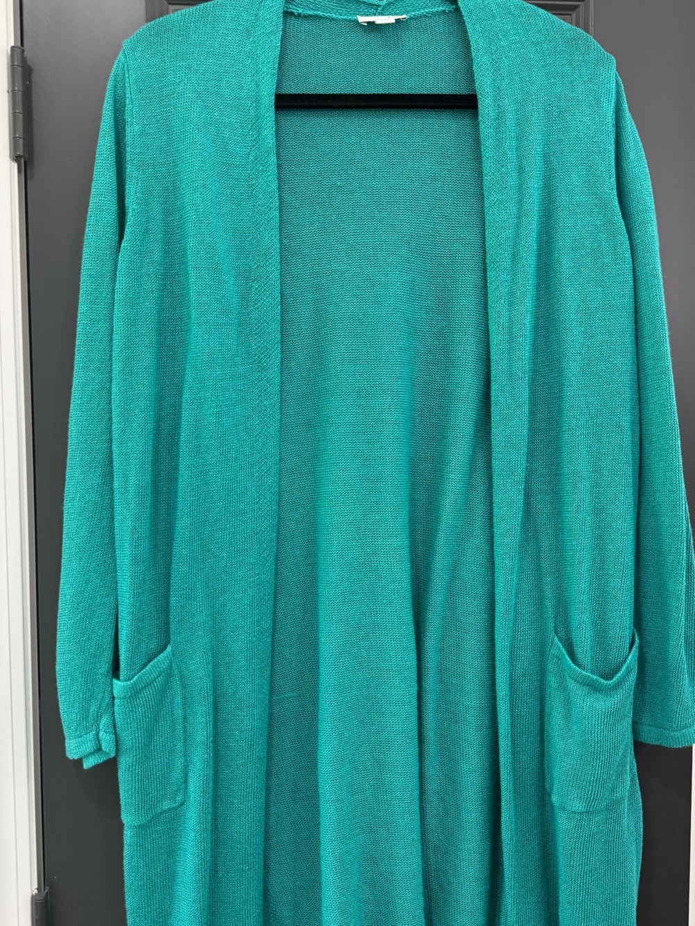 J. Jill Teal Open-Front Duster Cardigan
